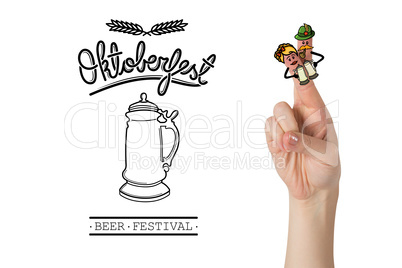 Composite image of oktoberfest character fingers