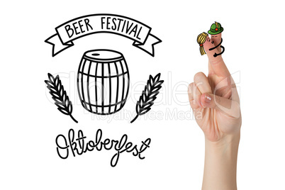 Composite image of oktoberfest character fingers