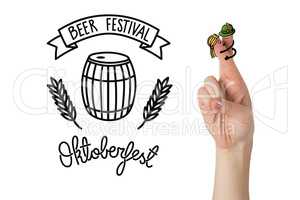 Composite image of oktoberfest character fingers