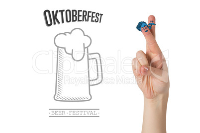 Composite image of oktoberfest character fingers