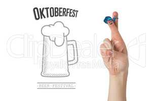 Composite image of oktoberfest character fingers