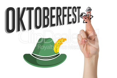 Composite image of oktoberfest character fingers