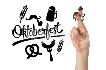 Composite image of oktoberfest character fingers