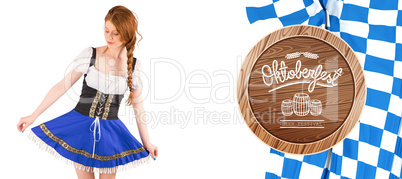 Composite image of oktoberfest girl spreading her skirt