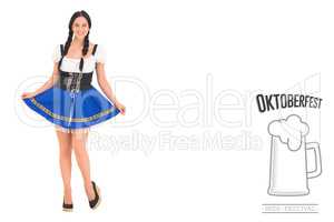 Composite image of pretty oktoberfest girl posing and smiling