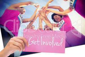 Get involved against five cheering runners supporting breast can