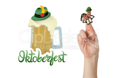 Composite image of oktoberfest character fingers