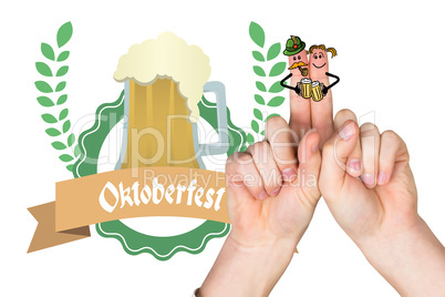 Composite image of oktoberfest character fingers