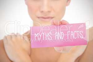 Myths and facts against white background with vignette