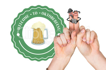 Composite image of oktoberfest character fingers