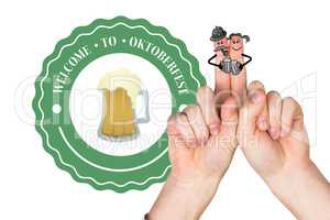 Composite image of oktoberfest character fingers