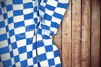 Composite image of blue and white flag