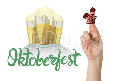 Composite image of oktoberfest character fingers