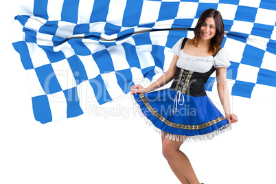 Composite image of pretty oktoberfest girl spreading skirt