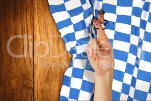 Composite image of oktoberfest character fingers