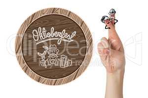 Composite image of oktoberfest character fingers