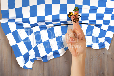 Composite image of oktoberfest character fingers