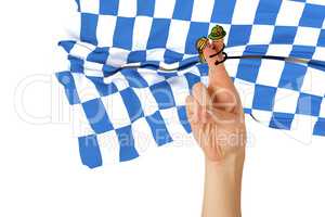 Composite image of oktoberfest character fingers