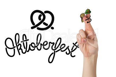 Composite image of oktoberfest character fingers