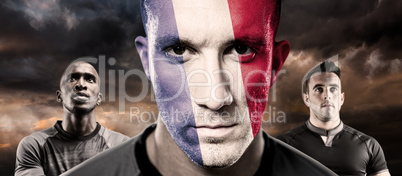 Composite image of french rugby player