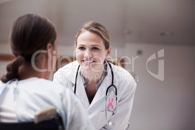 Composite image of pink awareness ribbon