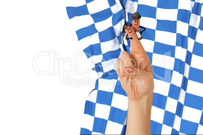 Composite image of oktoberfest character fingers