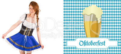 Composite image of oktoberfest girl spreading her skirt