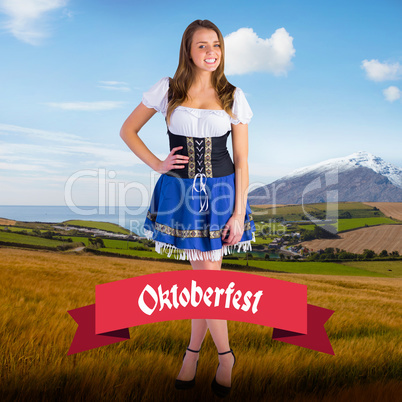 Composite image of oktoberfest girl smiling at camera