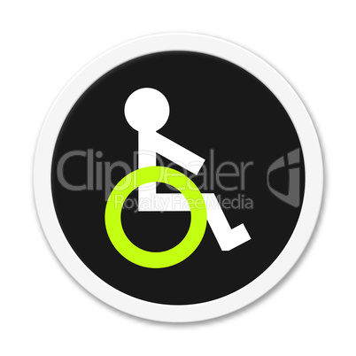Button rund Rollstuhl Symbol