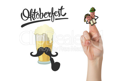 Composite image of oktoberfest character fingers