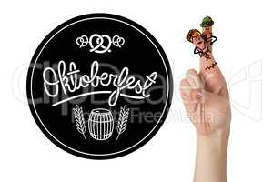 Composite image of oktoberfest character fingers