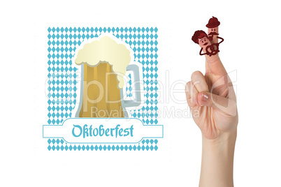 Composite image of oktoberfest character fingers