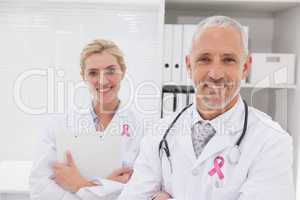 Composite image of pink breast cancer awareness ribbon