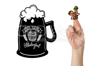 Composite image of oktoberfest character fingers