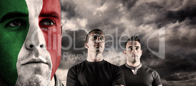 Composite image of italy rugby player