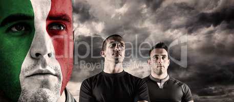 Composite image of italy rugby player