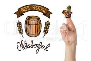 Composite image of oktoberfest character fingers