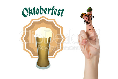 Composite image of oktoberfest character fingers