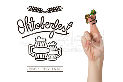 Composite image of oktoberfest character fingers