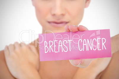 Breast cancer against white background with vignette