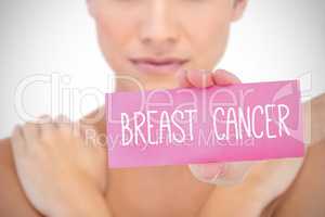 Breast cancer against white background with vignette