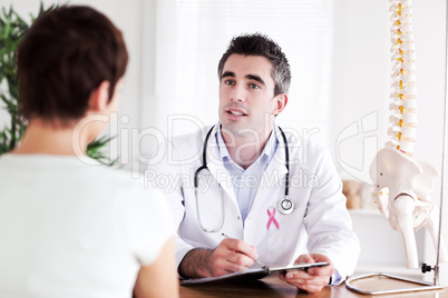 Composite image of pink awareness ribbon