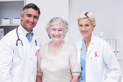 Composite image of pink awareness ribbon