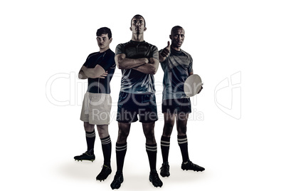 Group of Tough rugby players