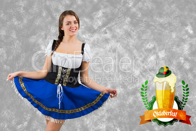 Composite image of oktoberfest girl spreading her skirt