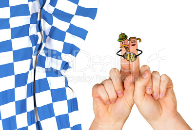 Composite image of oktoberfest character fingers