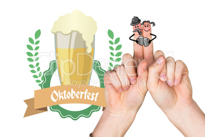 Composite image of oktoberfest character fingers