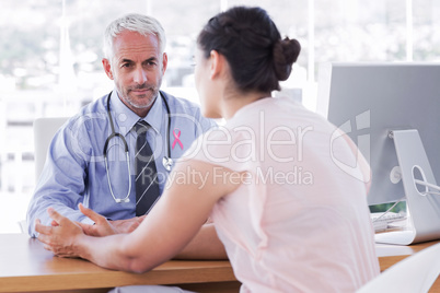 Composite image of pink awareness ribbon