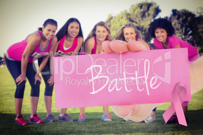 Battle against five smiling runners supporting breast cancer mar