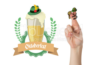 Composite image of oktoberfest character fingers